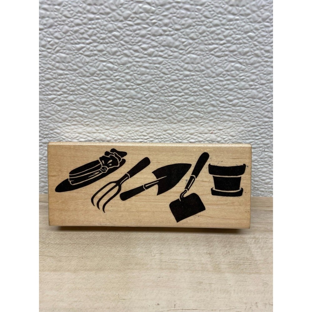 1994 Rubber Seed Company Garden Border Wood Mounted Rubber Stamp